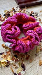 Chouchou en Crochet Fait Main – Coloris Sunset