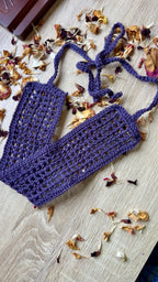 Bandeau Cheveux (Headband) en Crochet Fait Main – Violet Améthyste