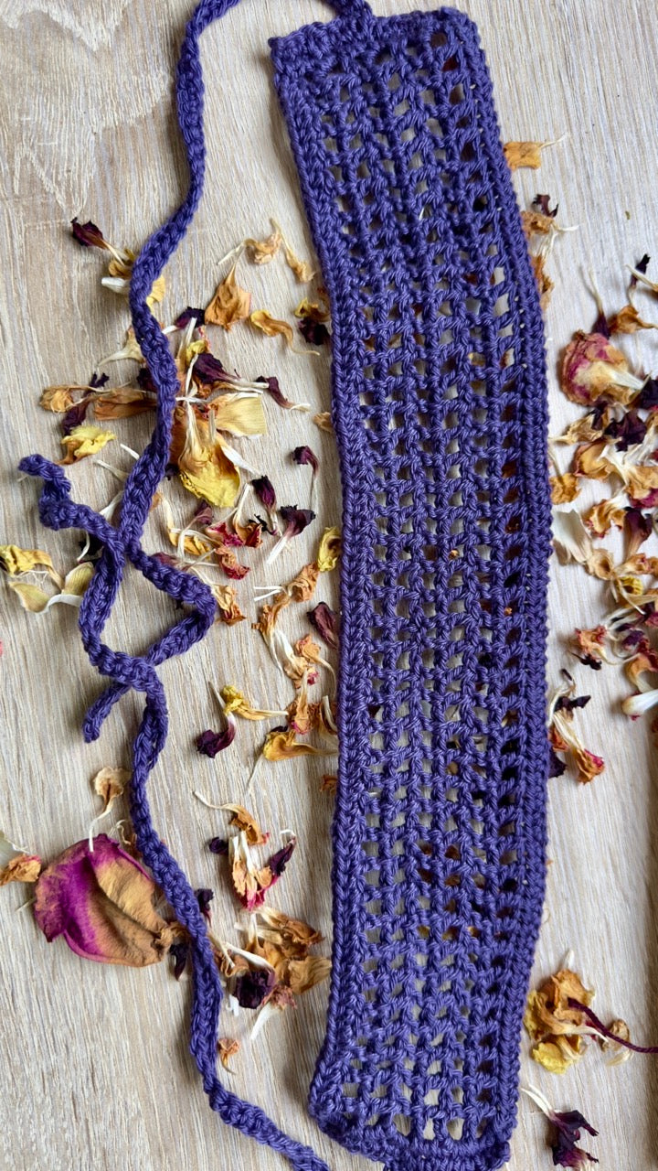 Bandeau Cheveux (Headband) en Crochet Fait Main – Violet Améthyste