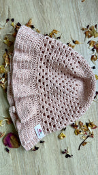 Chapeau Bob en Crochet Fait Main – Rose Poudré Chic