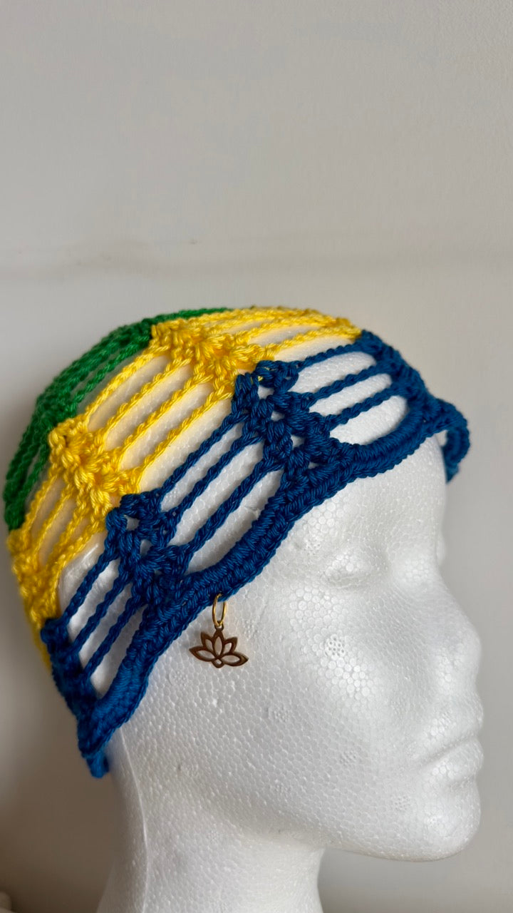 Bonnet filet en crochet « Samba »
